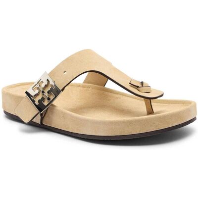 TORY BURCH Japonki Mellow Thong zamsz beżowy 38 TORY BURCH Japonki Mellow Thong zamsz beżowy 38