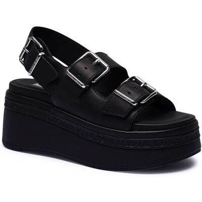 Tommy Jeans Skórzane sandały czarny 38 Tommy Jeans Skórzane sandały czarny 38