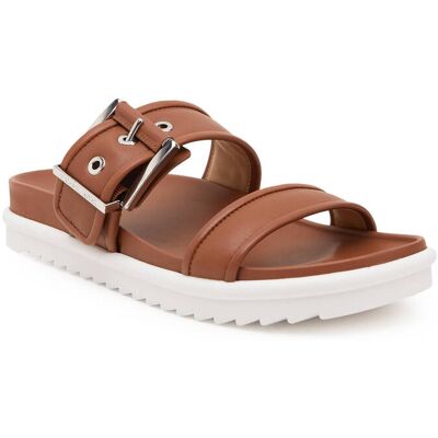 Michael Kors Skórzane klapki COLBY brązowy 38,5 Michael Kors Skórzane klapki COLBY brązowy 38,5