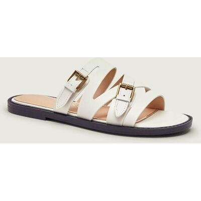Guess Skórzane klapki GRAYDEN biały 40 Guess Skórzane klapki GRAYDEN biały 40