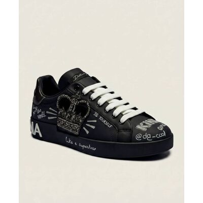 Dolce & Gabbana Skórzane sneakersy czarny 44 Dolce & Gabbana Skórzane sneakersy czarny 44