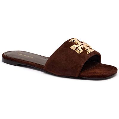 TORY BURCH Skórzane klapki ELEANOR brązowy 37 TORY BURCH Skórzane klapki ELEANOR brązowy 37