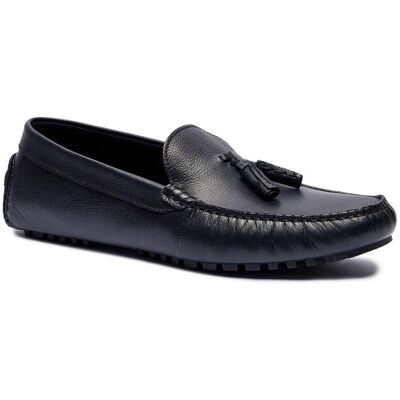 Boss BLACK Skórzane mokasyny Driver granatowy 43 Boss BLACK Skórzane mokasyny Driver granatowy 43