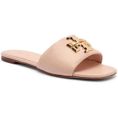TORY BURCH Skórzane klapki ELEANOR pudrowy róż 37 TORY BURCH Skórzane klapki ELEANOR pudrowy róż 37