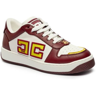 Elisabetta Franchi Skórzane sneakersy biały 38 Elisabetta Franchi Skórzane sneakersy biały 38