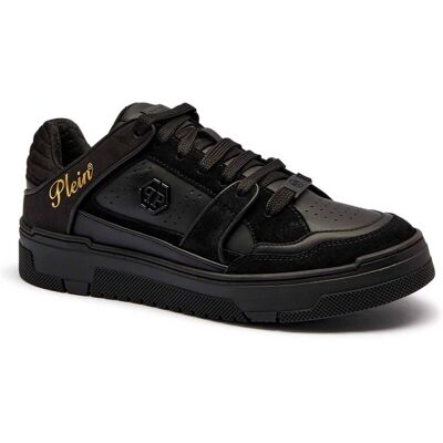 Philipp Plein Skórzane sneakersy Hexagon czarny 45 Philipp Plein Skórzane sneakersy Hexagon czarny 45