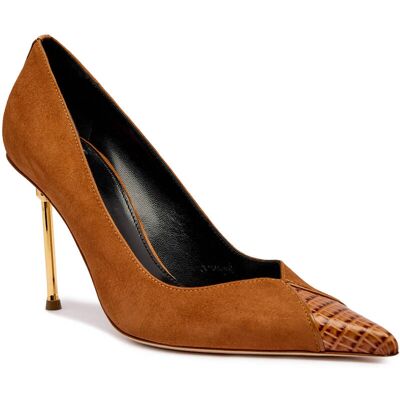 Elisabetta Franchi Szpilki zamsz brązowy 36 Elisabetta Franchi Szpilki zamsz brązowy 36