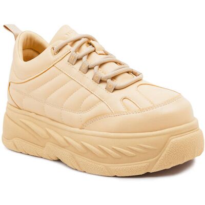 HUGO Sneakersy Jodene z dodatkiem skóry beżowy 37 HUGO Sneakersy Jodene z dodatkiem skóry beżowy 37