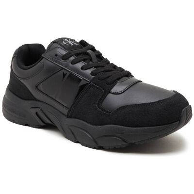 Calvin Klein Jeans Skórzane sneakersy RETRO TENNIS LACEUP czarny 44 Calvin Klein Jeans Skórzane sneakersy RETRO TENNIS LACEUP czarny 44