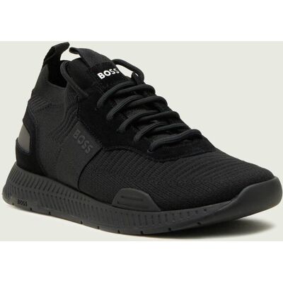 Boss BLACK Sneakersy Titanium_Runn_knst_N z dodatkiem skóry czarny 43 Boss BLACK Sneakersy Titanium_Runn_knst_N z dodatkiem skóry czarny 43
