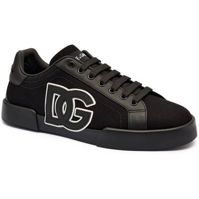 Dolce & Gabbana Sneakersy z dodatkiem skóry czarny 42 Dolce & Gabbana Sneakersy z dodatkiem skóry czarny 42