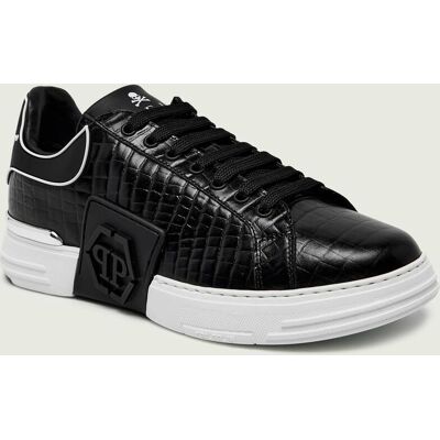 Philipp Plein Skórzane sneakersy Low-Top Sneakers Phantom Kick$ czarny 45 Philipp Plein Skórzane sneakersy Low-Top Sneakers Phantom Kick$ czarny 45