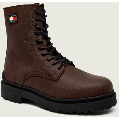 Tommy Jeans Skórzane buty wysokie brązowy 42 Tommy Jeans Skórzane buty wysokie brązowy 42