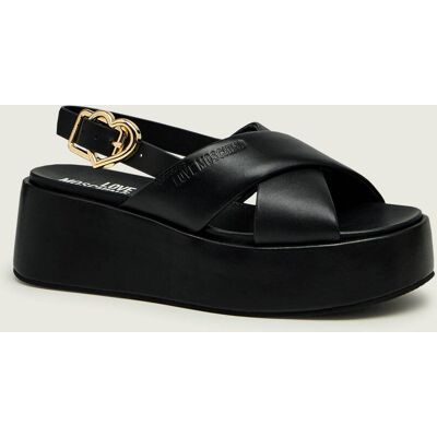 Love Moschino Skórzane sandały czarny 41 Love Moschino Skórzane sandały czarny 41