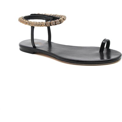 TORY BURCH Skórzane sandały czarny 36 TORY BURCH Skórzane sandały czarny 36