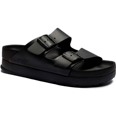 Birkenstock Skórzane klapki Arizona Flex Birkenstock x Papillio narrow fit czarny 39 Birkenstock Skórzane klapki Arizona Flex Birkenstock x Papillio narrow fit czarny 39