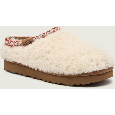 UGG Skórzane mule TASMAN MAXI CURLY z dodatkiem wełny beżowy 37 UGG Skórzane mule TASMAN MAXI CURLY z dodatkiem wełny beżowy 37