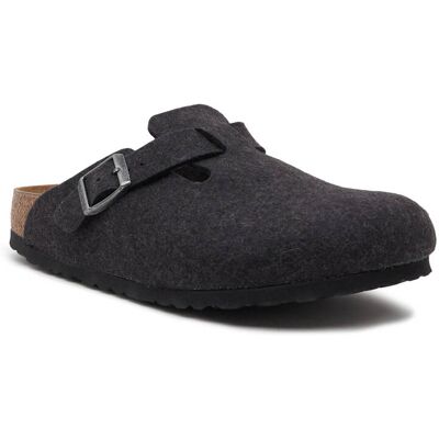 Birkenstock Mule BOSTON z dodatkiem wełny narrow fit grafitowy 36 Birkenstock Mule BOSTON z dodatkiem wełny narrow fit grafitowy 36