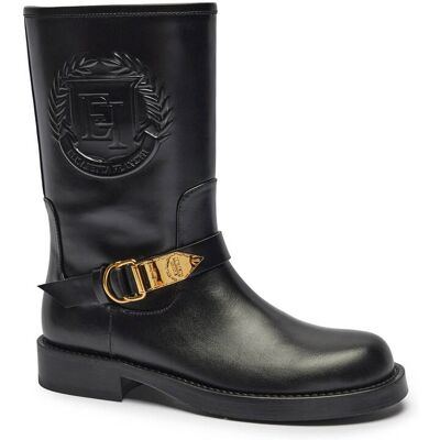 Elisabetta Franchi Skórzane botki czarny 36 Elisabetta Franchi Skórzane botki czarny 36