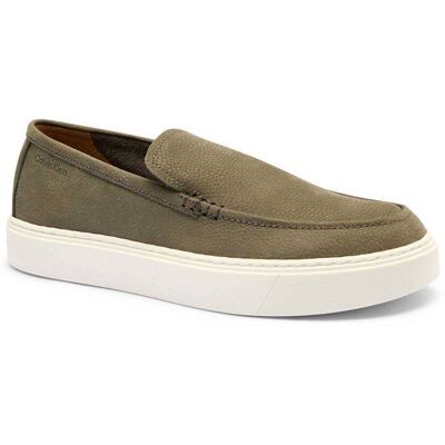 Calvin Klein Skórzane mokasyny oliwkowy 40 Calvin Klein Skórzane mokasyny oliwkowy 40