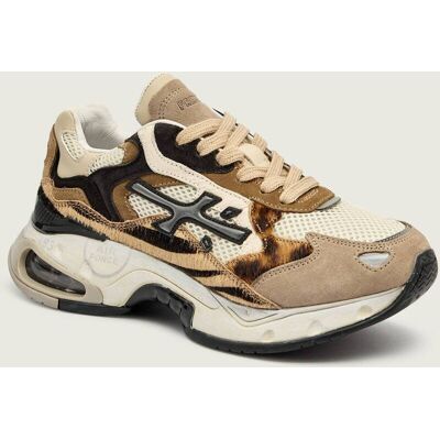 Premiata Skórzane sneakersy SHARKYD zamsz brązowy 36 Premiata Skórzane sneakersy SHARKYD zamsz brązowy 36