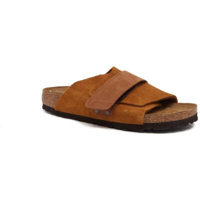 Birkenstock Klapki Kyoto narrow fit zamsz brązowy 36 Birkenstock Klapki Kyoto narrow fit zamsz brązowy 36