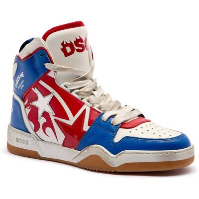 Dsquared2 Skórzane sneakersy niebieski 41 Dsquared2 Skórzane sneakersy niebieski 41