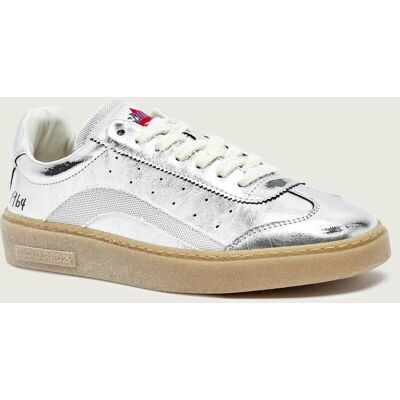 Dsquared2 Skórzane sneakersy Rider srebrny 43 Dsquared2 Skórzane sneakersy Rider srebrny 43