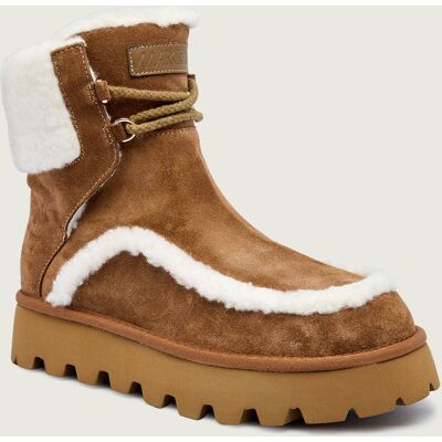 Marc Cain Śniegowce shearling zamsz brązowy 36 Marc Cain Śniegowce shearling zamsz brązowy 36