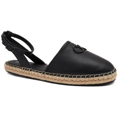 Calvin Klein Skórzane espadryle HYBRID W/HW czarny 36 Calvin Klein Skórzane espadryle HYBRID W/HW czarny 36