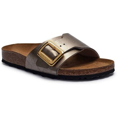 Birkenstock Klapki Catalina CB BF narrow fit z dodatkiem skóry złoty 40 Birkenstock Klapki Catalina CB BF narrow fit z dodatkiem skóry złoty 40