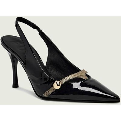 Furla Skórzane szpilki FURLA SFERA SLINGBACK T.90 czarny 39 Furla Skórzane szpilki FURLA SFERA SLINGBACK T.90 czarny 39