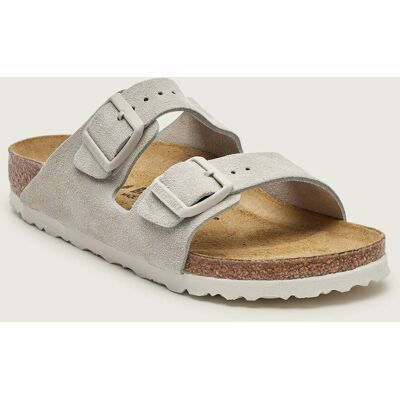 Birkenstock Klapki Arizona LEVE narrow fit zamsz szary 38 Birkenstock Klapki Arizona LEVE narrow fit zamsz szary 38