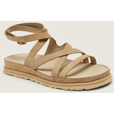 UGG Skórzane sandały GOLDENGAZE EMBOSSED beżowy 38 UGG Skórzane sandały GOLDENGAZE EMBOSSED beżowy 38
