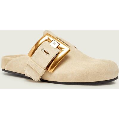 Balmain Mule zamsz beżowy 40 Balmain Mule zamsz beżowy 40