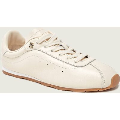 Tommy Hilfiger Skórzane sneakersy LOW PROFILE RUNNER beżowy 36 Tommy Hilfiger Skórzane sneakersy LOW PROFILE RUNNER beżowy 36