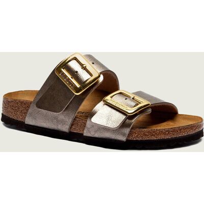 Birkenstock Klapki Sydney CB narrow fit z dodatkiem skóry złoty 39 Birkenstock Klapki Sydney CB narrow fit z dodatkiem skóry złoty 39