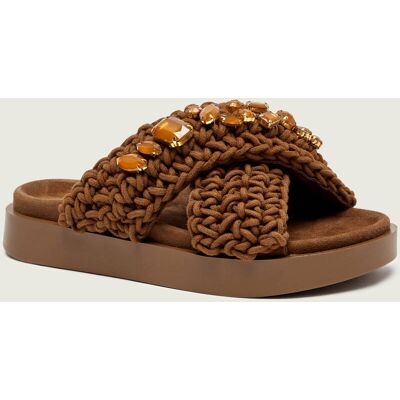 INUIKII Klapki WOVEN STONES zamsz brązowy 37 INUIKII Klapki WOVEN STONES zamsz brązowy 37