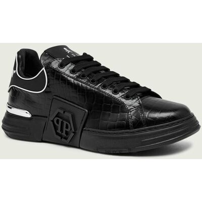 Philipp Plein Skórzane sneakersy Low-Top Sneakers Phantom Kick$ czarny 44 Philipp Plein Skórzane sneakersy Low-Top Sneakers Phantom Kick$ czarny 44
