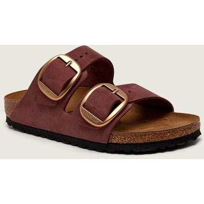 Birkenstock Skórzane klapki Arizona Big Buckle narrow fit bordowy 38 Birkenstock Skórzane klapki Arizona Big Buckle narrow fit bordowy 38