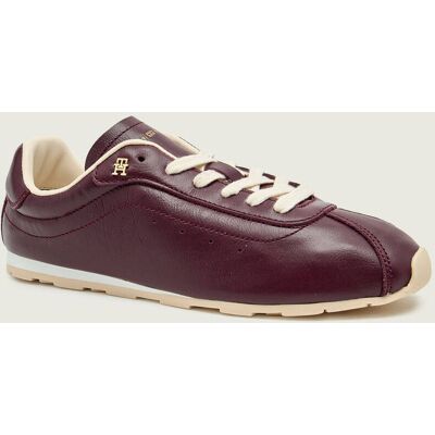 Tommy Hilfiger Skórzane sneakersy LOW PROFILE RUNNER bordowy 39 Tommy Hilfiger Skórzane sneakersy LOW PROFILE RUNNER bordowy 39