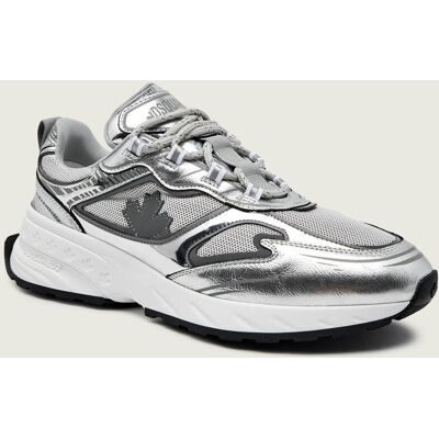 Dsquared2 Skórzane sneakersy srebrny 43 Dsquared2 Skórzane sneakersy srebrny 43