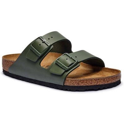 Birkenstock Skórzane klapki Arizona regular fit khaki 41 Birkenstock Skórzane klapki Arizona regular fit khaki 41