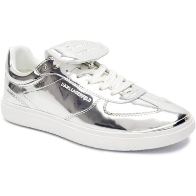 Karl Lagerfeld Skórzane sneakersy srebrny 41 Karl Lagerfeld Skórzane sneakersy srebrny 41