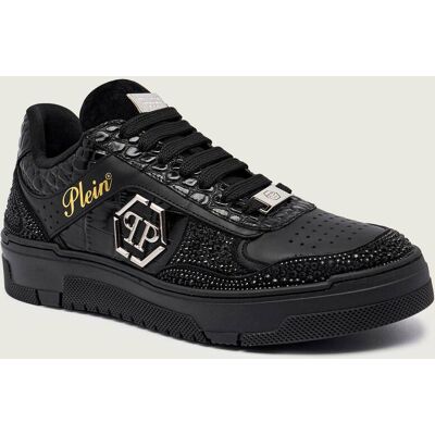 Philipp Plein Skórzane sneakersy Mix Strass Cocco czarny 42 Philipp Plein Skórzane sneakersy Mix Strass Cocco czarny 42