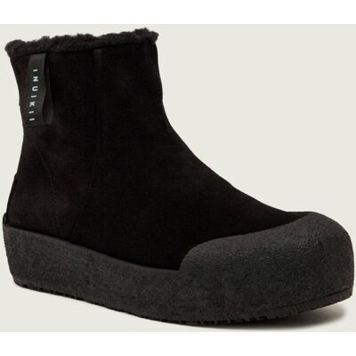 INUIKII Ocieplane botki na platformie CORTINA shearling zamsz czarny 39 INUIKII Ocieplane botki na platformie CORTINA shearling zamsz czarny 39