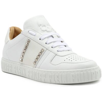 Philipp Plein Skórzane sneakersy biały 39 Philipp Plein Skórzane sneakersy biały 39