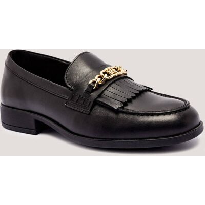 Tommy Hilfiger Skórzane loafersy czarny 36 Tommy Hilfiger Skórzane loafersy czarny 36