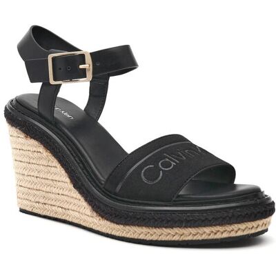Calvin Klein Skórzane koturny WEDGE 70HH - HE czarny 41 Calvin Klein Skórzane koturny WEDGE 70HH - HE czarny 41