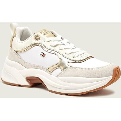 Tommy Hilfiger Skórzane sneakersy CHUNKY RUNNER zamsz biały 37 Tommy Hilfiger Skórzane sneakersy CHUNKY RUNNER zamsz biały 37